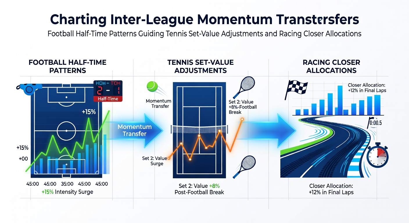 Visual representation of inter-sport momentum patterns connecting football, tennis, and horse racing data flows