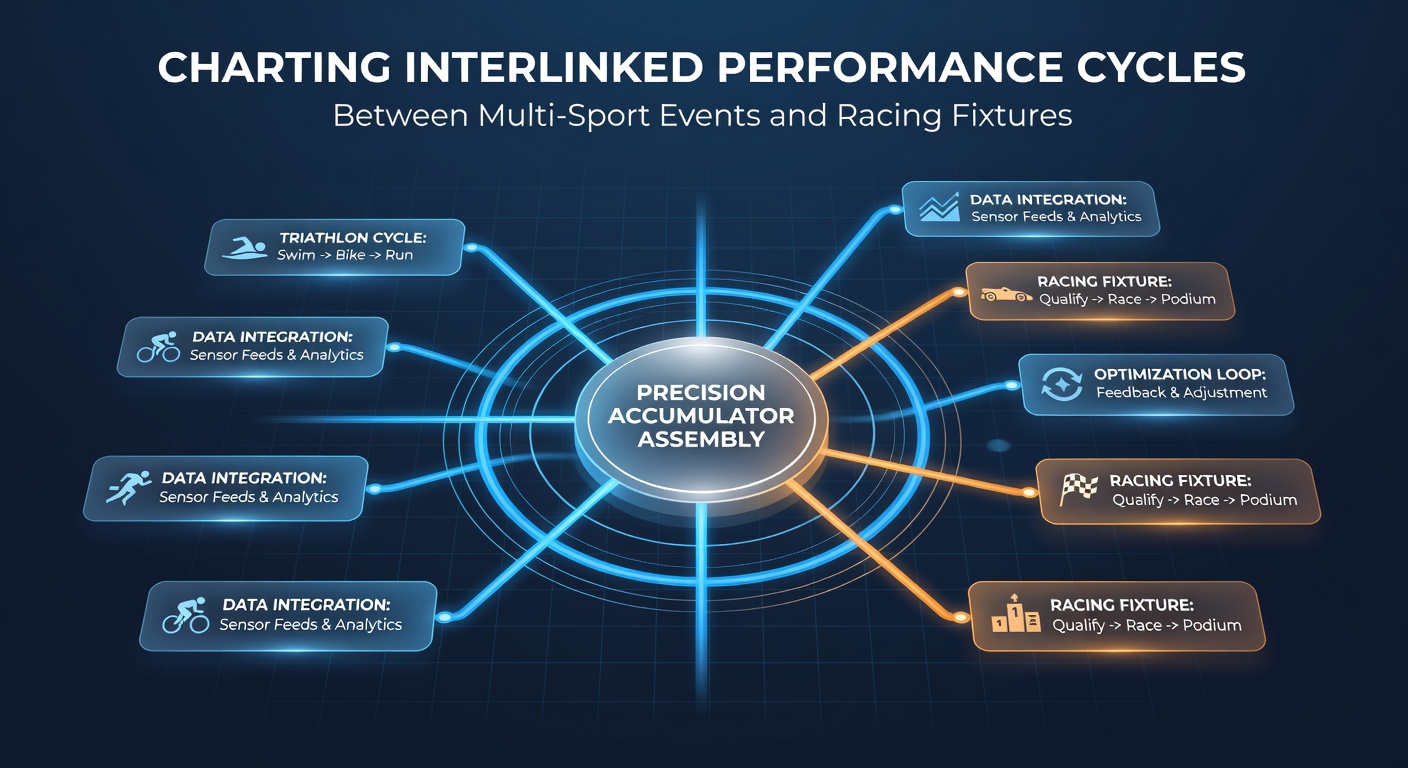 Data visualization showing interconnected performance cycles across multi-sport events and racing fixtures