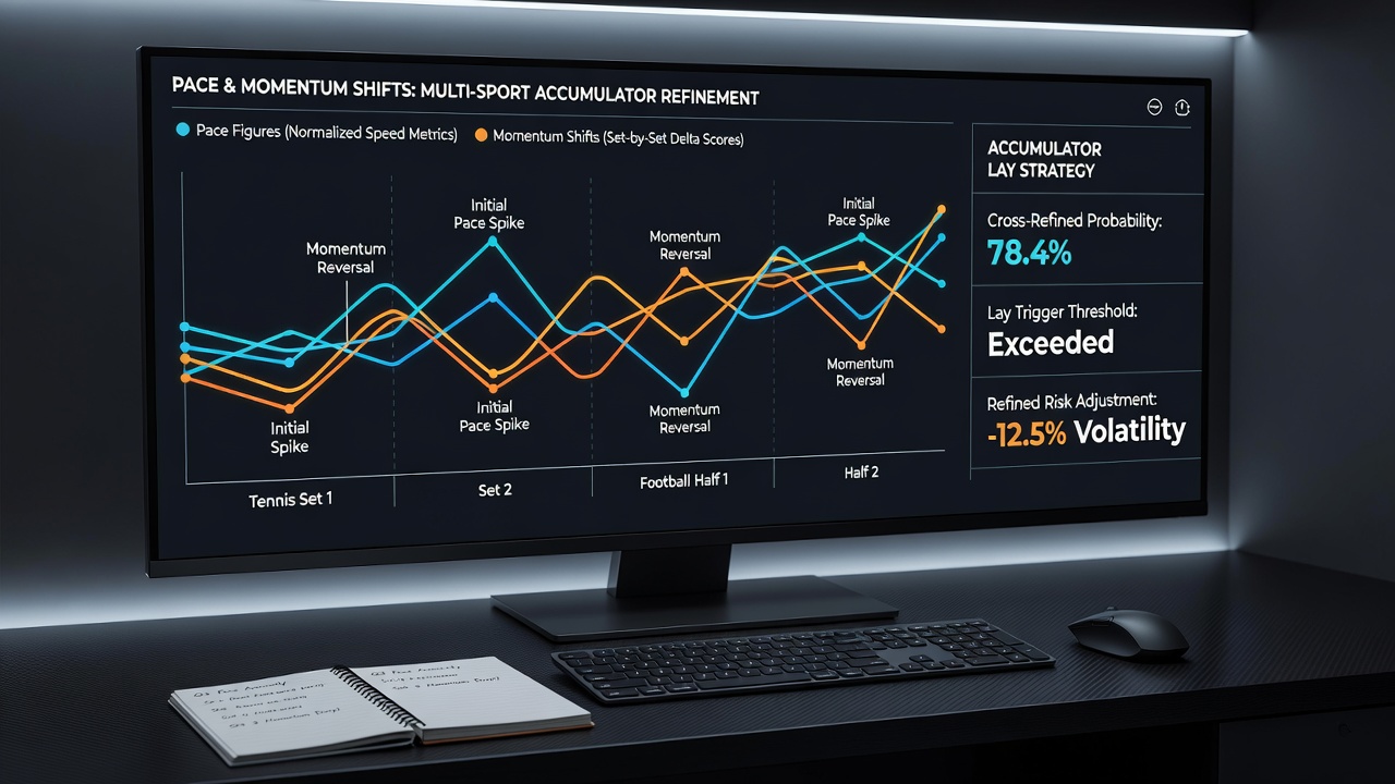 Multi-sport accumulator dashboard displaying cross-referenced pace and momentum layers