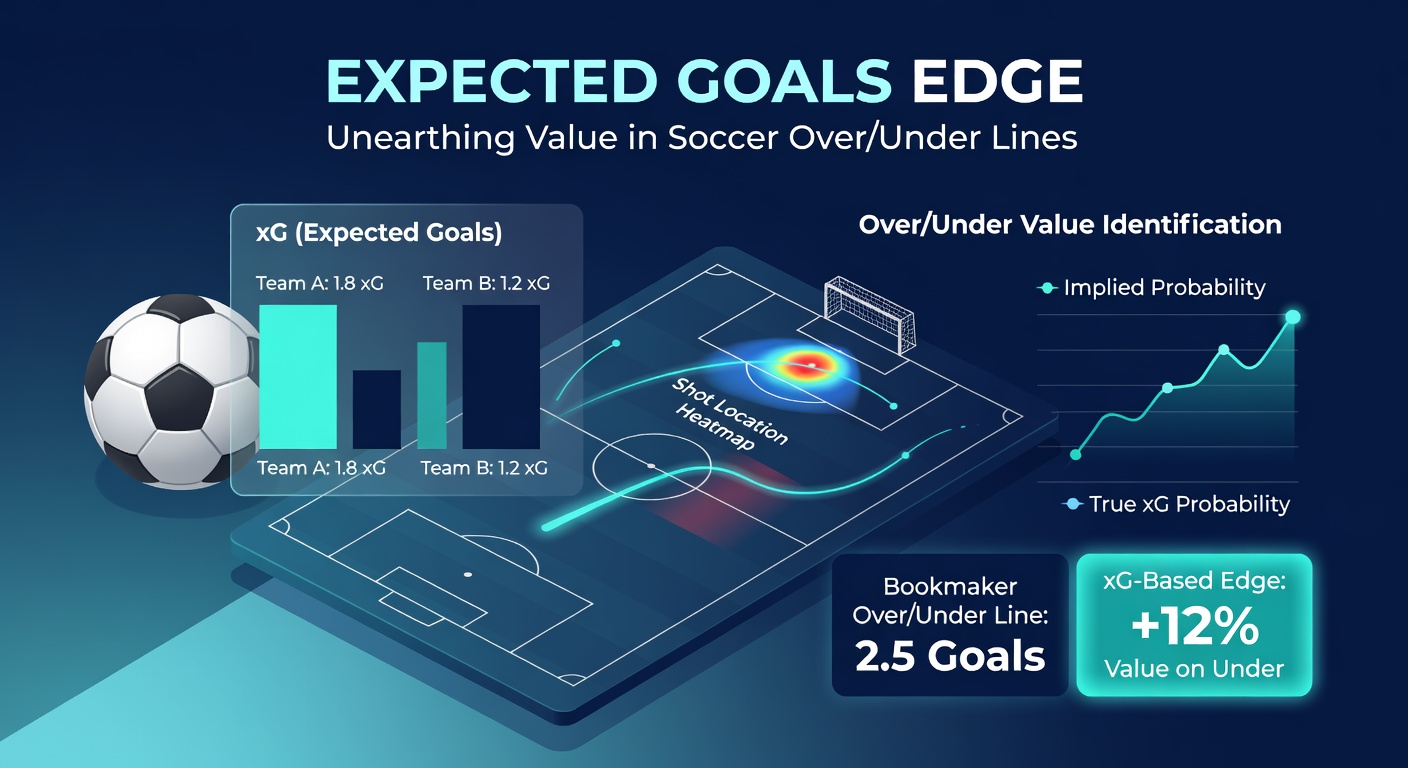 Data visualization of expected goals chart comparing bookmaker lines to xG predictions in a soccer match