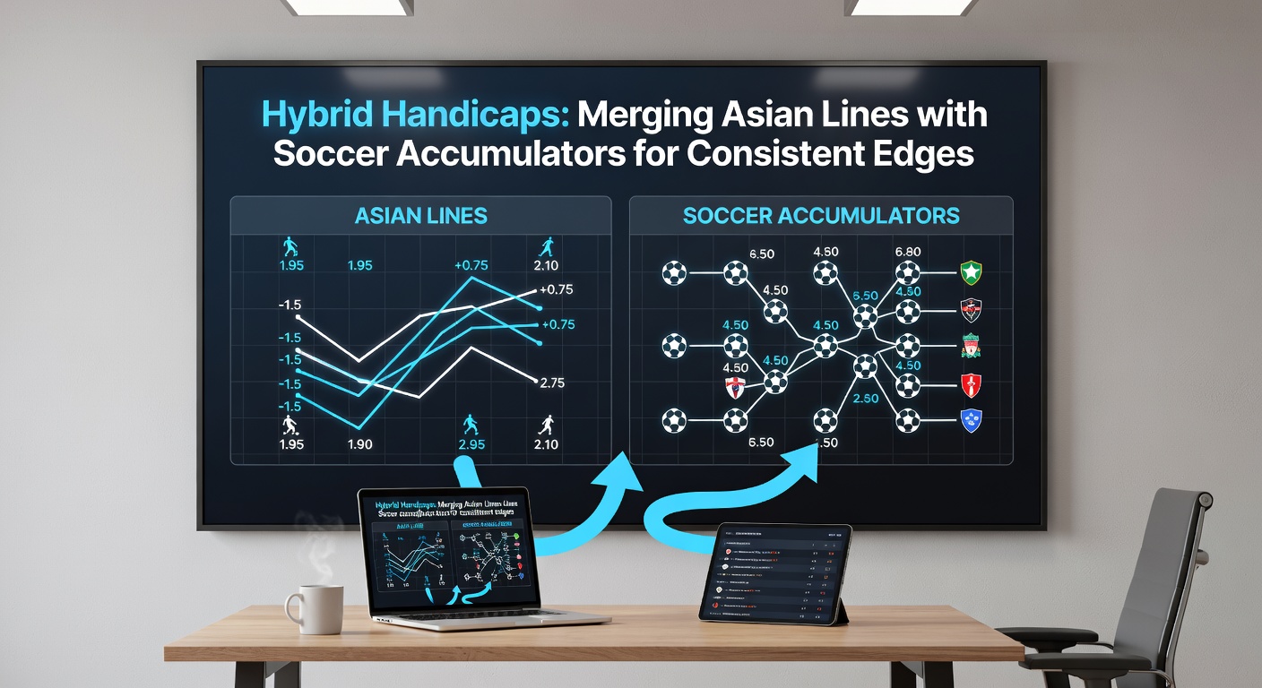Chart displaying hybrid handicap accumulator results from recent soccer seasons, highlighting win rates and ROI curves