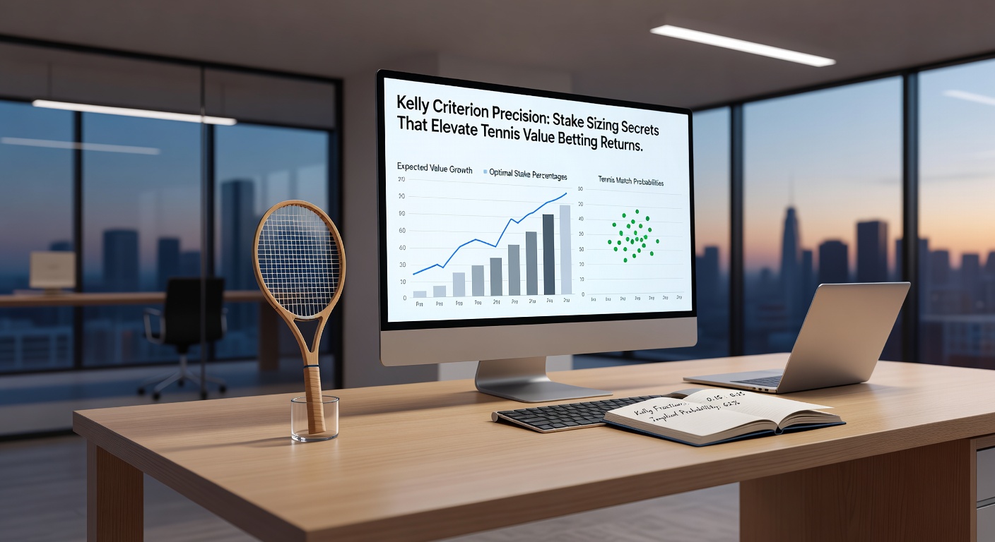 Tennis player executing a precise serve on clay court, symbolizing calculated stake sizing in high-stakes value betting scenarios