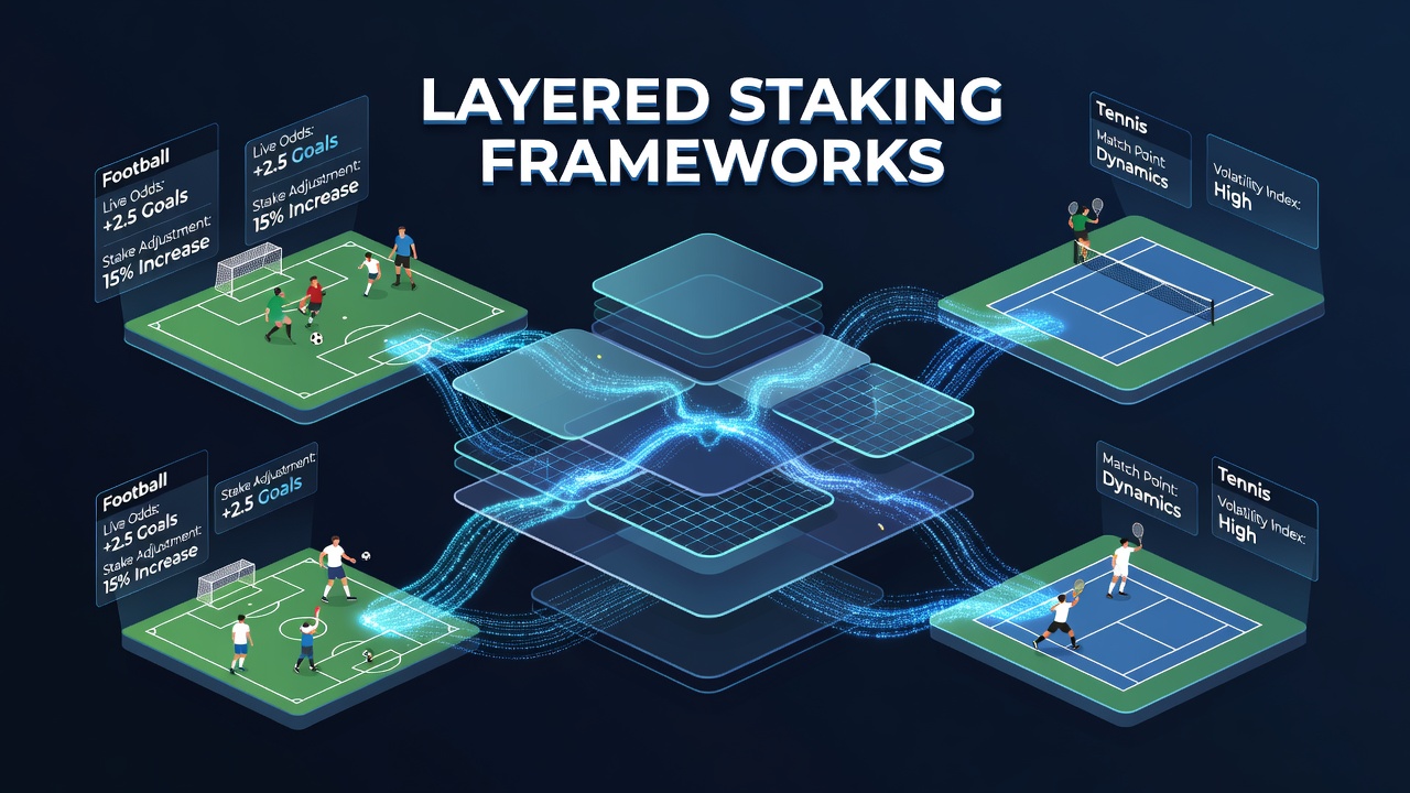 Dynamic adjustment chart for layered staking across football and tennis live markets