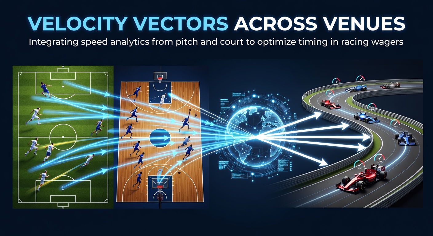 Sports analytics dashboard displaying velocity vectors from football pitch, tennis court, and horse racing track data