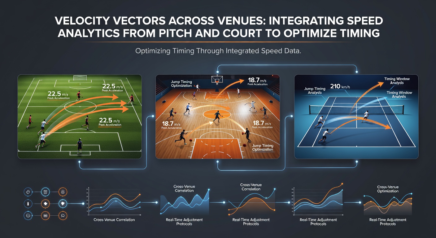 Comparative velocity vector graphs overlaying football, tennis, and horse racing performance data